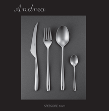 Load image into Gallery viewer, MSP Steel Design, linea Andrea, servizio di posate in Acciaio Inox (set completo da 75 pezzi) confezione inclusa