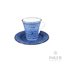 Load image into Gallery viewer, INKER - Tazzine da Caffè Espresso 9cl - linea Giorgia - Porcellana - Nevelines in 4 colori (set da 6 pezzi) Blu Nevelines