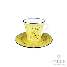 Load image into Gallery viewer, INKER - Tazzine da Caffè Espresso 9cl - linea Giorgia - Porcellana - Nevelines in 4 colori (set da 6 pezzi) Giallo Nevelines