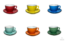 Load image into Gallery viewer, INKER - Tazze da Cappuccino 17cl - linea Luna - Porcellana - Iris Dots in 8 colori (set da 6 pezzi) colore 6 colori misti