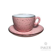 Load image into Gallery viewer, INKER - Tazze da Cappuccino 17cl - linea Luna - Porcellana - Iris Dots in 8 colori (set da 6 pezzi) colore Rosa Iris