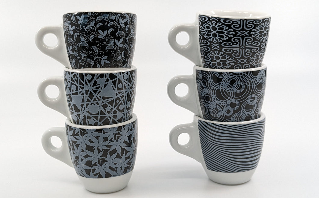 Cappuccino Cups 17cl - Luna - Rustic Dots (set of 6 pieces)