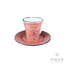 Load image into Gallery viewer, INKER - Tazzine da Caffè Espresso 9cl - linea Giorgia - Porcellana - Nevelines in 4 colori (set da 6 pezzi)  Rosso Nevelines
