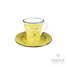 Load image into Gallery viewer, INKER - Tazzine da Caffè Espresso 9cl - linea Giorgia - Porcellana - Nevelines in 4 colori (set da 6 pezzi)  Giallo Nevelines
