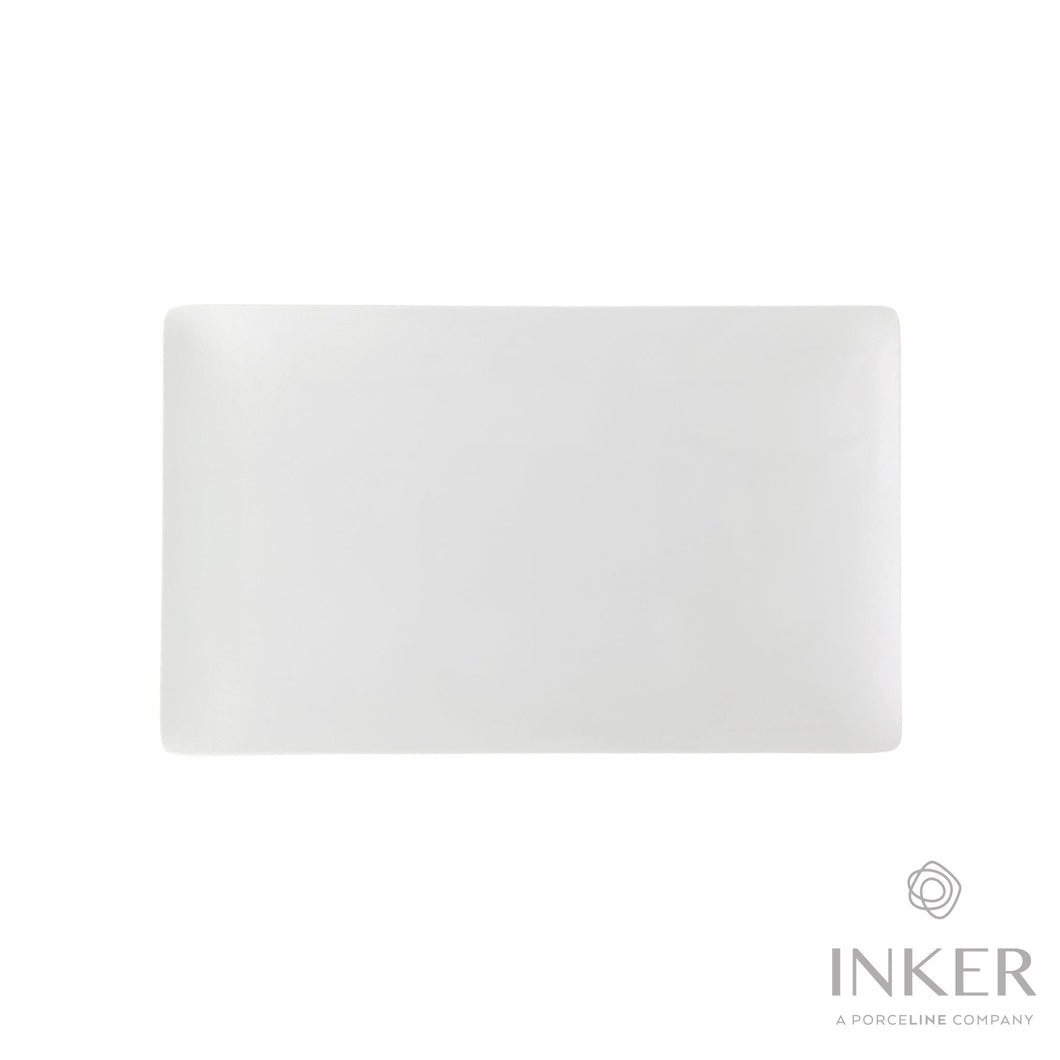 INKER - Piatto rettangolare 35x21 cm - linea Coupe - Porcellana (set da 6 pezzi) - 