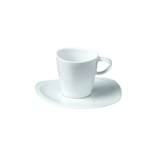  Bianco - linea Mood - tazza the con piatto (set da 6 pezzi) - Porcellana - Royal Porcelain