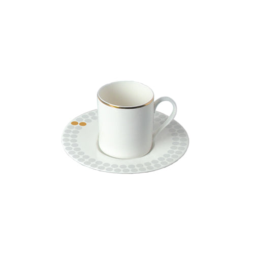  Mirage Mirror - linea Athena - tazza caffè con piatto (set da 6 pezzi) - Porcellana - Royal Porcelain