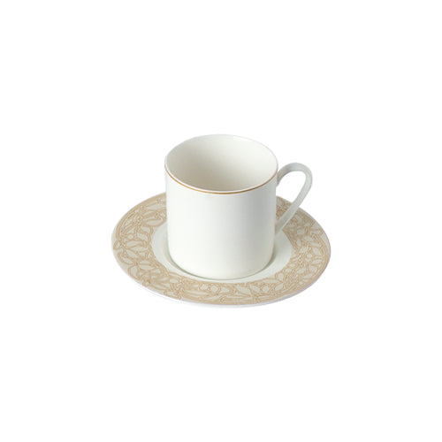  Sabella - linea Athena - tazza the con piatto (set da 6 pezzi) - Porcellana - Royal Porcelain