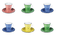 Load image into Gallery viewer, INKER - Tazzine da Caffè Espresso 9cl - linea Giorgia - Porcellana - Nevelines in 4 colori (set da 6 pezzi) 6 colori misti
