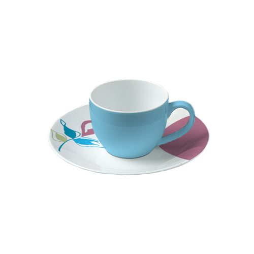  Aziza - linea Coupe - tazza caffè con piatto (set da 6 pezzi) - Porcellana - Royal Porcelain