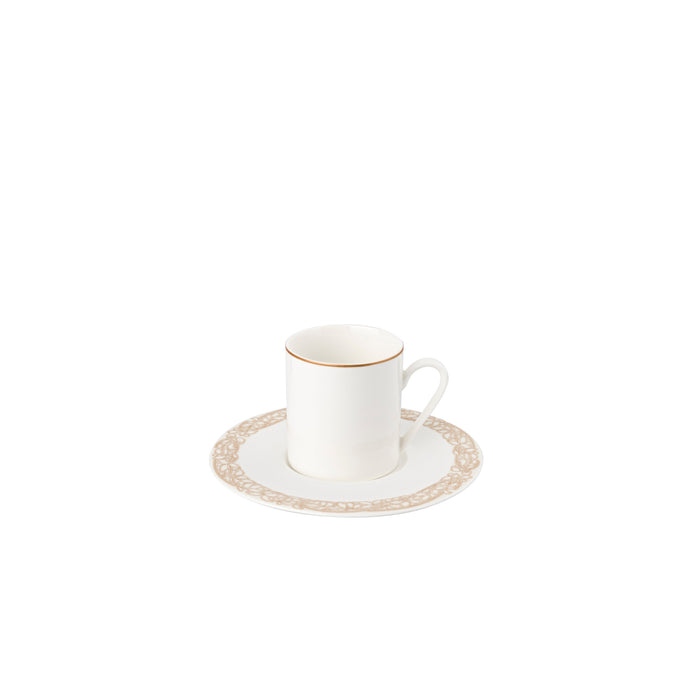  Sabella - linea Athena - tazza caffè con piatto (set da 6 pezzi) - Porcellana - Royal Porcelain