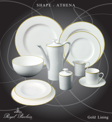 Filo Oro - linea Athena - servizi completi - Porcellana - Royal Porcelain 