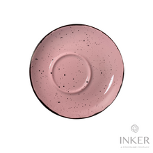Load image into Gallery viewer, INKER - piattino decentrato - Porcellana - Iris Dots in 8 colori (set da 6 pezzi) colore  Rosa Iris
