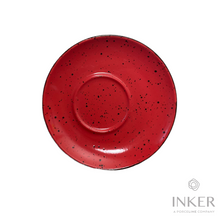 Load image into Gallery viewer, INKER - piattino decentrato - Porcellana - Iris Dots in 8 colori (set da 6 pezzi) colore Rosso Iris
