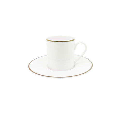  Filo Oro - linea Athena - tazza caffè con piatto (set da 6 pezzi) - Porcellana - Royal Porcelain