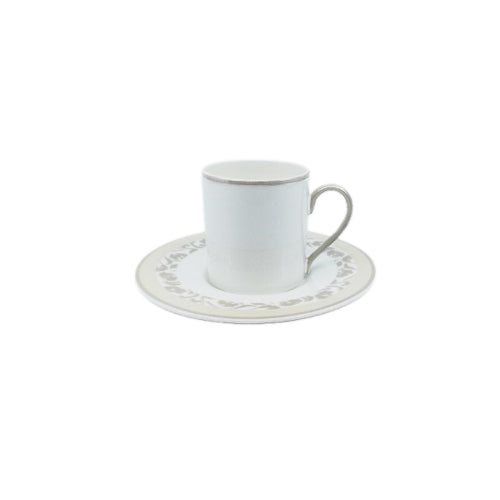  Leilani - linea Athena - tazza caffè con piatto (set da 6 pezzi) - Porcellana - Royal Porcelain