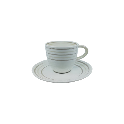  Cosmo - linea Gong - tazza the con piatto (set da 6 pezzi) - Porcellana - Royal Porcelain